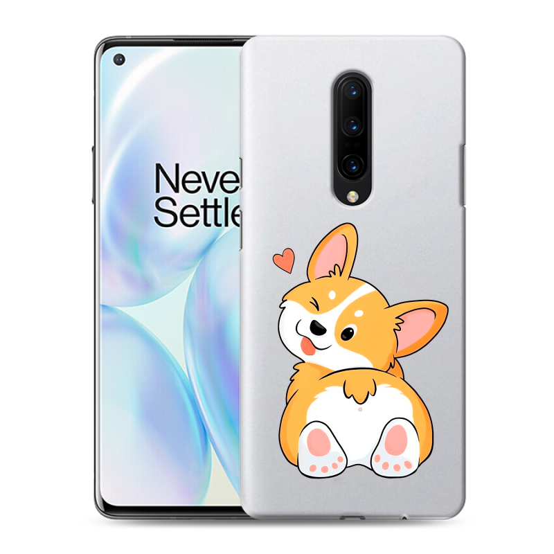 Силиконовый противоударный чехол на OnePlus 8 с принтом Корги Силиконовый противоударный чехол на OnePlus 8 с принтом Корги