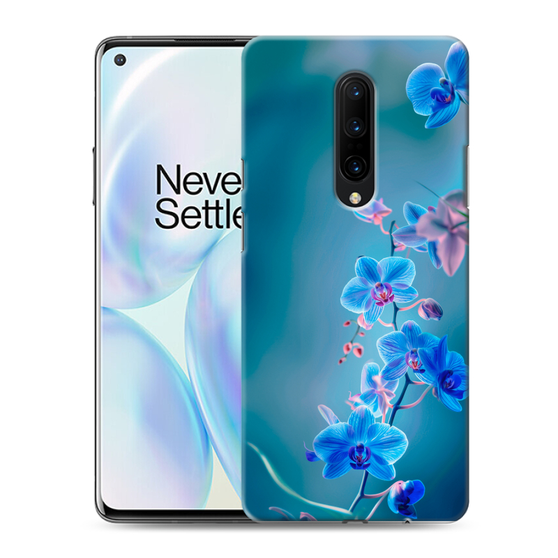 Силиконовый чехол на OnePlus 8 с принтом Голубые цветы Силиконовый чехол на OnePlus 8 с принтом Голубые цветы