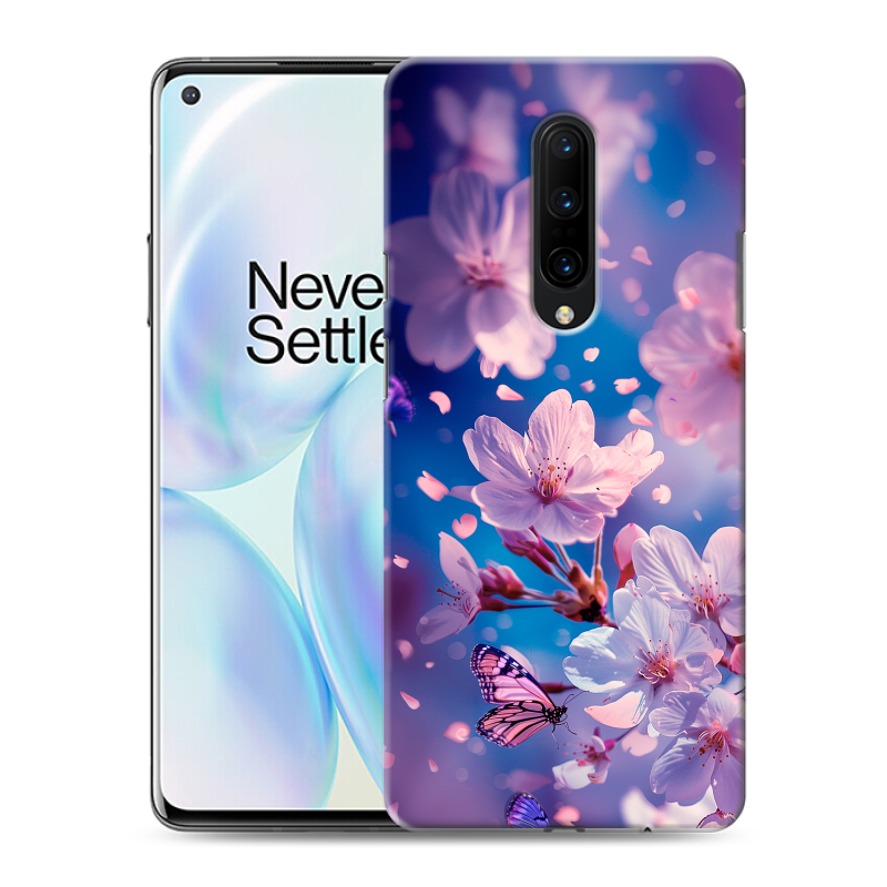 Силиконовый чехол на OnePlus 8 с принтом цветы бабочки Силиконовый чехол на OnePlus 8 с принтом цветы бабочки