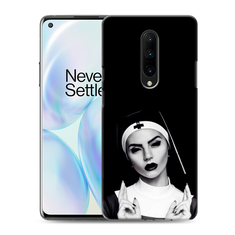Силиконовый чехол на OnePlus 8 с принтом монашка Силиконовый чехол на OnePlus 8 с принтом монашка