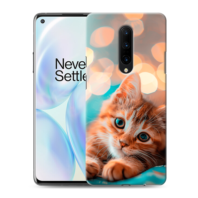 Пластиковый чехол на OnePlus 8 с принтом котик Пластиковый чехол на OnePlus 8 с принтом котик