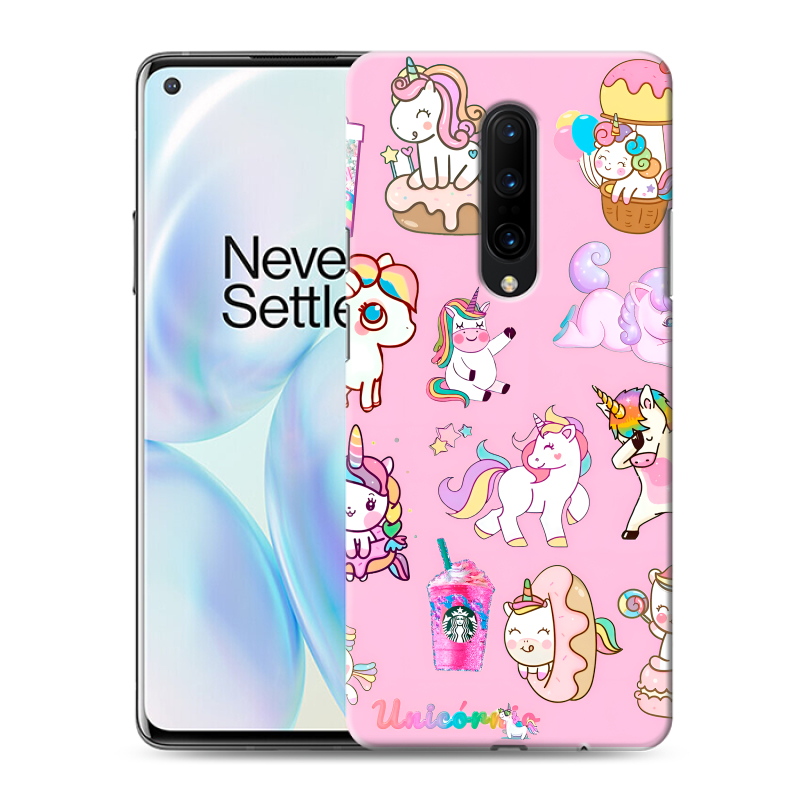 Силиконовый чехол на OnePlus 8 с принтом розовые единороги Силиконовый чехол на OnePlus 8 с принтом розовые единороги