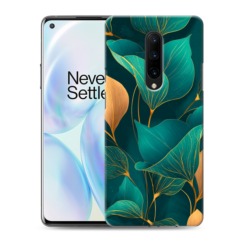 Пластиковый чехол на OnePlus 8 с принтом Листья и золото Пластиковый чехол на OnePlus 8 с принтом Листья и золото