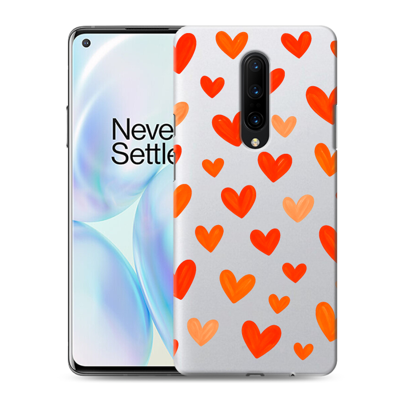 Силиконовый противоударный чехол на OnePlus 8 с принтом Сердечки Силиконовый противоударный чехол на OnePlus 8 с принтом Сердечки