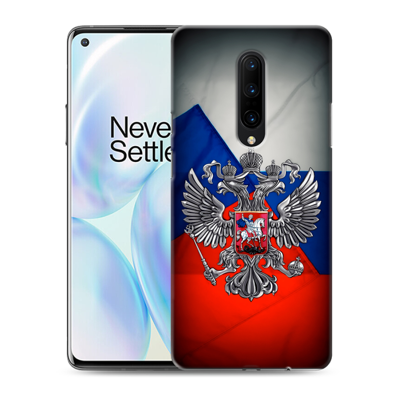 Пластиковый чехол на OnePlus 8 с принтом Флаг России Пластиковый чехол на OnePlus 8 с принтом Флаг России