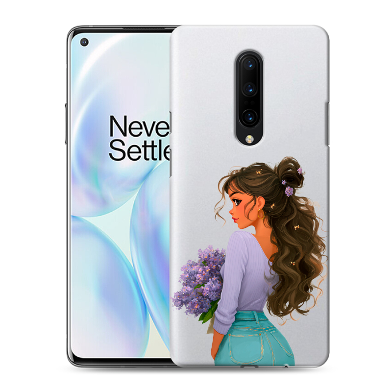 Силиконовый противоударный чехол на OnePlus 8 с принтом девушка цветы Силиконовый противоударный чехол на OnePlus 8 с принтом девушка цветы
