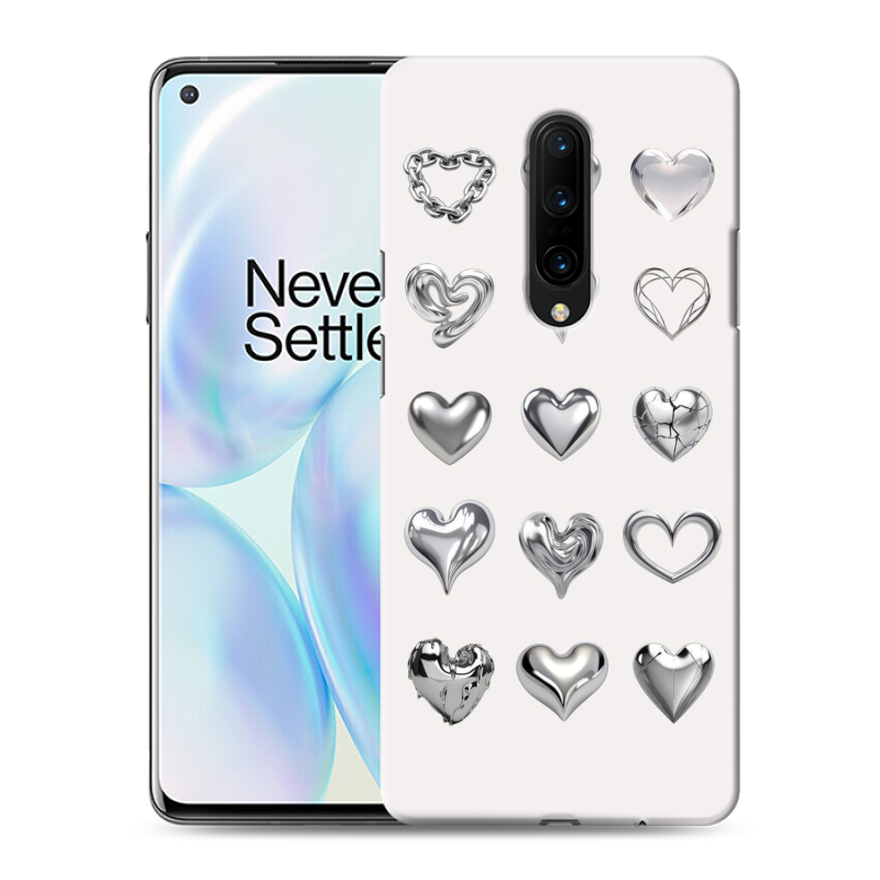 Силиконовый противоударный чехол на OnePlus 8 с принтом Y2K сердечки Силиконовый противоударный чехол на OnePlus 8 с принтом Y2K сердечки