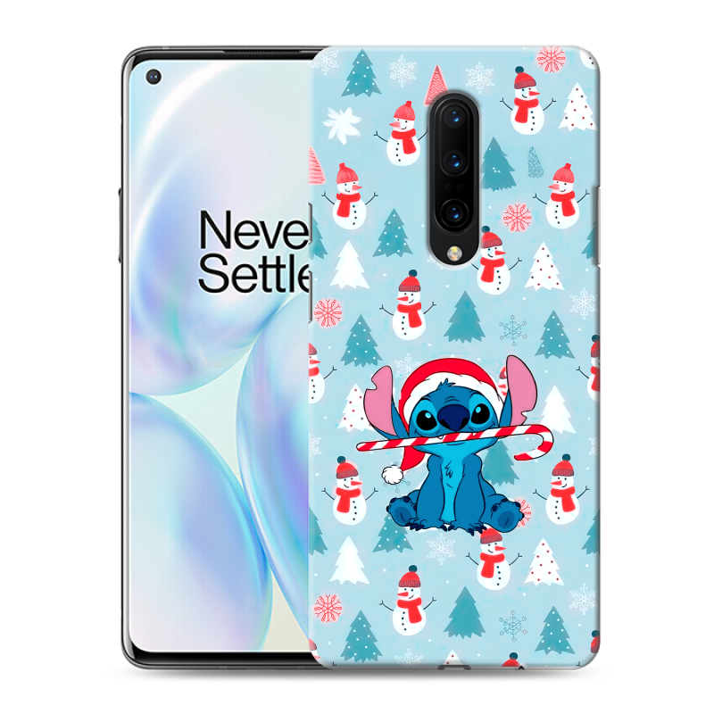 Силиконовый чехол на OnePlus 8 с принтом Стич Новый год Силиконовый чехол на OnePlus 8 с принтом Стич Новый год