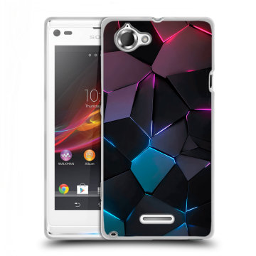 Силиконовый чехол на Sony Xperia L с принтом Геометрия неона
