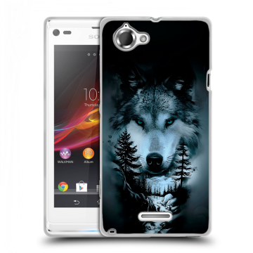 Силиконовый чехол на Sony Xperia L с принтом Лесной волк
