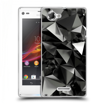 Силиконовый чехол на Sony Xperia L с принтом Черные кристаллы
