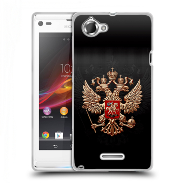 Силиконовый чехол на Sony Xperia L с принтом Герб России