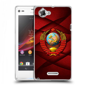 Силиконовый чехол на Sony Xperia L с принтом Герб СССР