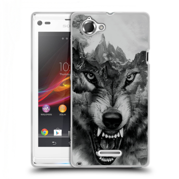 Силиконовый чехол на Sony Xperia L с принтом Волк