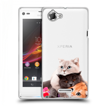 Силиконовый чехол на Sony Xperia L с принтом Кошки