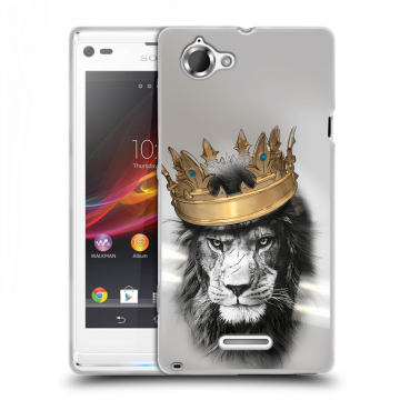 Силиконовый чехол на Sony Xperia L с принтом Лев с короной