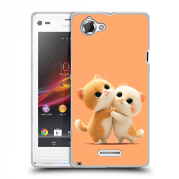 Силиконовый чехол на Sony Xperia L с принтом Милые котики