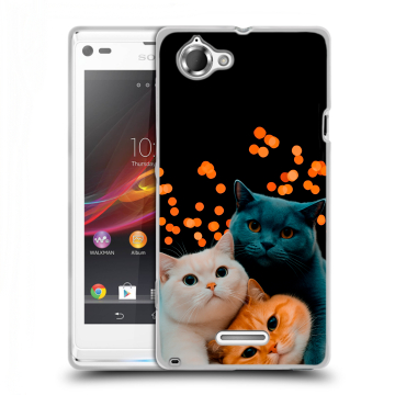 Силиконовый чехол на Sony Xperia L с принтом Кошки