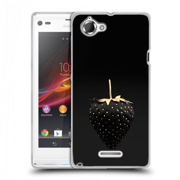 Силиконовый чехол на Sony Xperia L с принтом Черная клубника
