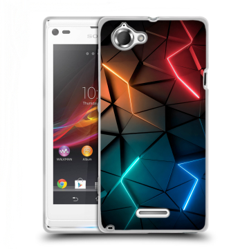 Силиконовый чехол на Sony Xperia L с принтом Абстракция неон