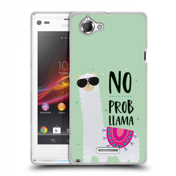 Силиконовый чехол на Sony Xperia L с принтом Лама