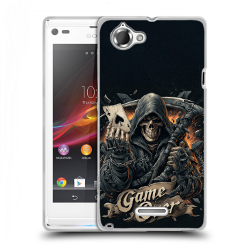 Силиконовый чехол на Sony Xperia L с принтом Скелет карты