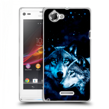Силиконовый чехол на Sony Xperia L с принтом Волки