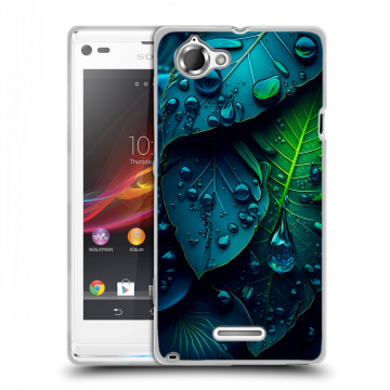 Силиконовый чехол на Sony Xperia L с принтом Листья
