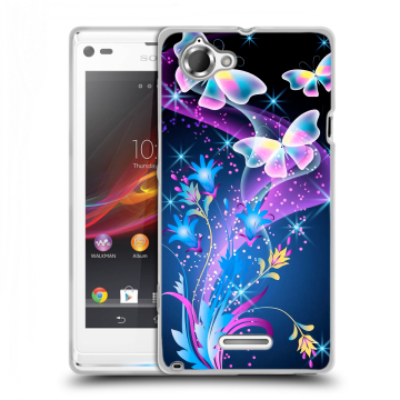 Силиконовый чехол на Sony Xperia L с принтом Бабочки Силиконовый чехол на Sony Xperia L с принтом Бабочки