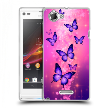 Силиконовый чехол на Sony Xperia L с принтом Бабочки Силиконовый чехол на Sony Xperia L с принтом Бабочки