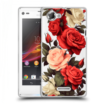 Силиконовый чехол на Sony Xperia L с принтом Розы Силиконовый чехол на Sony Xperia L с принтом Розы