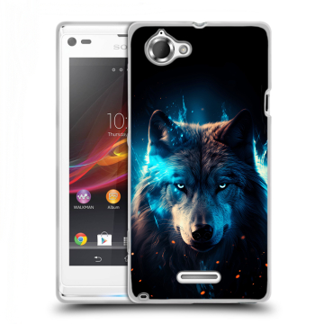 Силиконовый чехол на Sony Xperia L с принтом Волк ночной