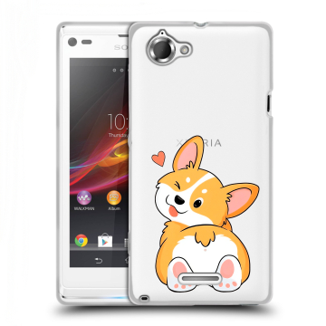 Силиконовый чехол на Sony Xperia L с принтом Корги Силиконовый чехол на Sony Xperia L с принтом Корги