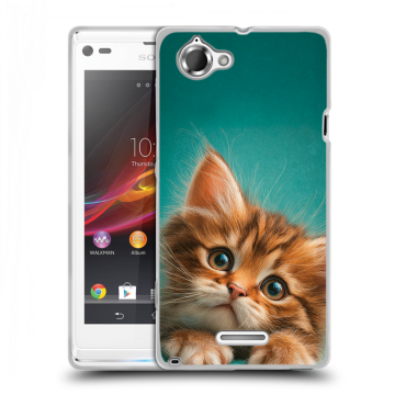 Силиконовый чехол на Sony Xperia L с принтом котенок Силиконовый чехол на Sony Xperia L с принтом котенок