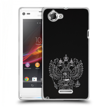 Силиконовый чехол на Sony Xperia L с принтом Герб России