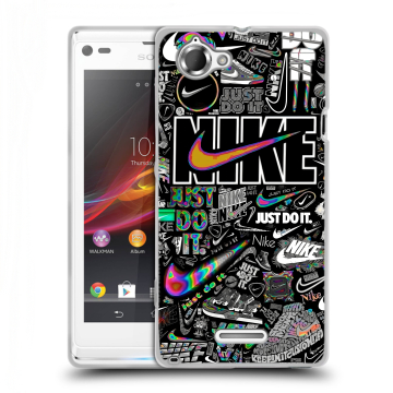 Силиконовый чехол на Sony Xperia L с принтом Найк Силиконовый чехол на Sony Xperia L с принтом Найк