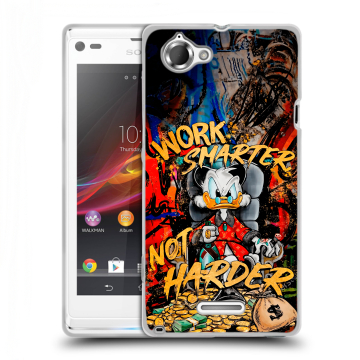 Силиконовый чехол на Sony Xperia L с принтом Дональд Дак Деньги Силиконовый чехол на Sony Xperia L с принтом Дональд Дак Деньги