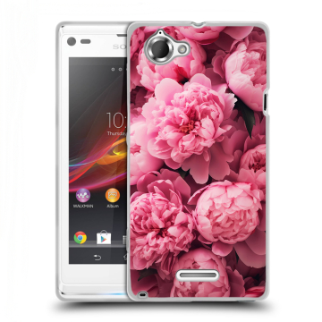 Силиконовый чехол на Sony Xperia L с принтом цветы пионы Силиконовый чехол на Sony Xperia L с принтом цветы пионы