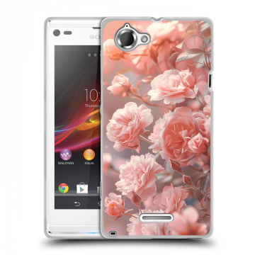 Силиконовый чехол на Sony Xperia L с принтом Розовые розы Силиконовый чехол на Sony Xperia L с принтом Розовые розы