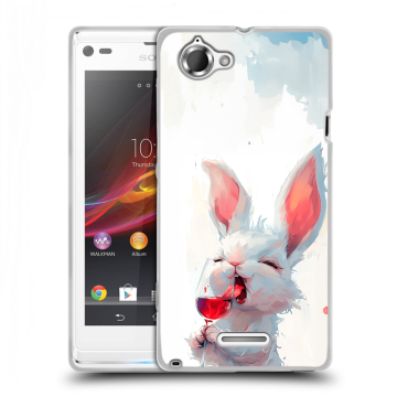 Силиконовый чехол на Sony Xperia L с принтом кролик зайчик Силиконовый чехол на Sony Xperia L с принтом кролик зайчик