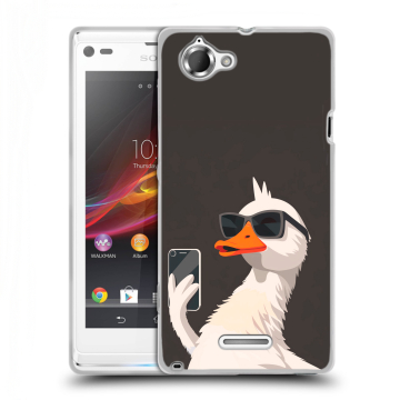 Силиконовый чехол на Sony Xperia L с принтом утка в очках Силиконовый чехол на Sony Xperia L с принтом утка в очках