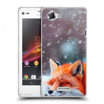 Силиконовый чехол на Sony Xperia L с принтом лиса Силиконовый чехол на Sony Xperia L с принтом лиса