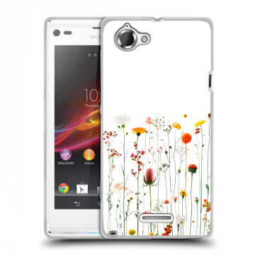 Силиконовый чехол на Sony Xperia L с принтом цветы Силиконовый чехол на Sony Xperia L с принтом цветы
