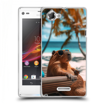 Силиконовый чехол на Sony Xperia L с принтом Капибара Силиконовый чехол на Sony Xperia L с принтом Капибара