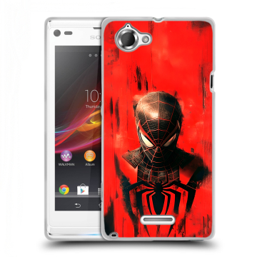 Силиконовый чехол на Sony Xperia L с принтом человек паук spiderman Силиконовый чехол на Sony Xperia L с принтом человек паук spiderman