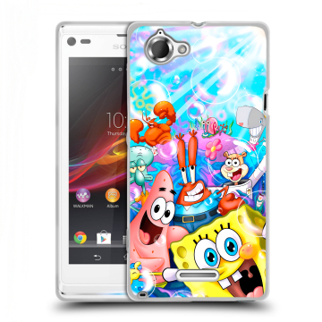 Силиконовый чехол на Sony Xperia L с принтом спанчбоб спанч боб Силиконовый чехол на Sony Xperia L с принтом спанчбоб спанч боб