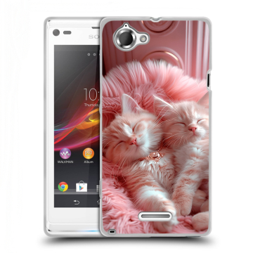 Силиконовый чехол на Sony Xperia L с принтом котята котики Силиконовый чехол на Sony Xperia L с принтом котята котики