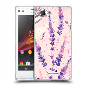 Силиконовый чехол на Sony Xperia L с принтом цветы лаванда Силиконовый чехол на Sony Xperia L с принтом цветы лаванда