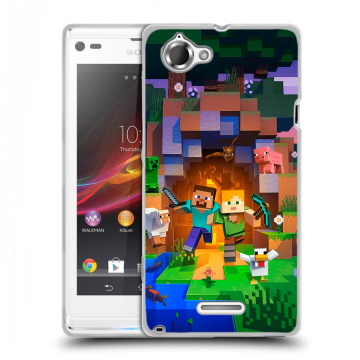 Силиконовый чехол на Sony Xperia L с принтом Майнкрафт Minecraft Силиконовый чехол на Sony Xperia L с принтом Майнкрафт Minecraft