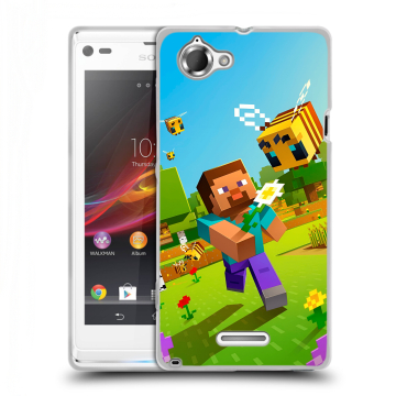 Силиконовый чехол на Sony Xperia L с принтом Майнкрафт Minecraft